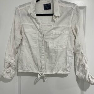 Abercrombie & Fitch White Textured Shirt